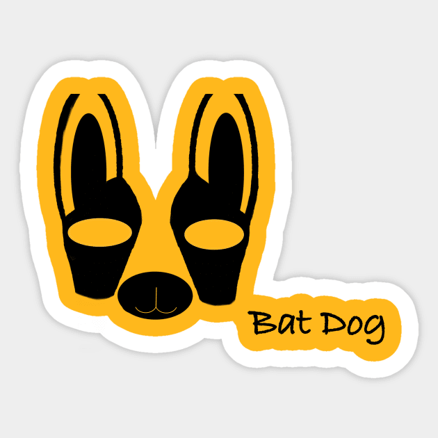 Bat Dog Sticker by GdotArroyo